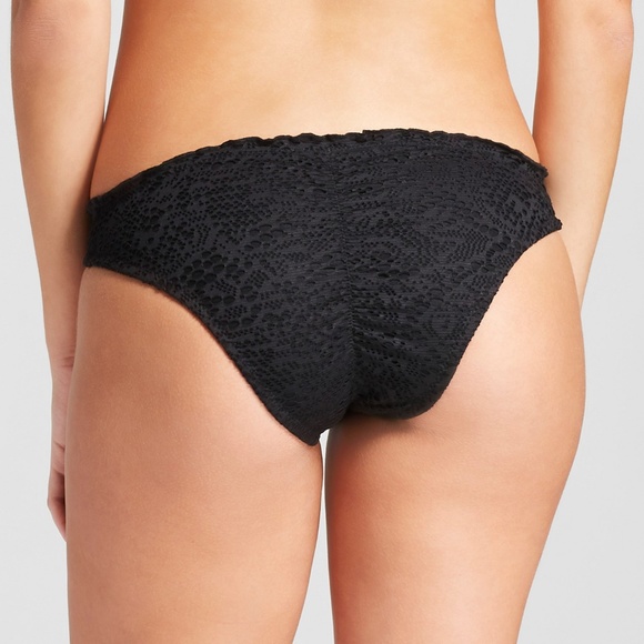 Mossimo Crochet Cheeky Swim Bikini Bottom Black S - Picture 2 of 8